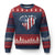 Charlie Kirk Memorial Ugly Christmas Sweater Battle Cry Erika Kirk Christian USA Flag Cross - Wonder Print Shop