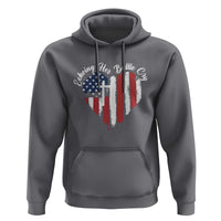 Charlie Kirk Memorial Hoodie Battle Cry Erika Kirk Christian USA Flag Cross - Wonder Print Shop