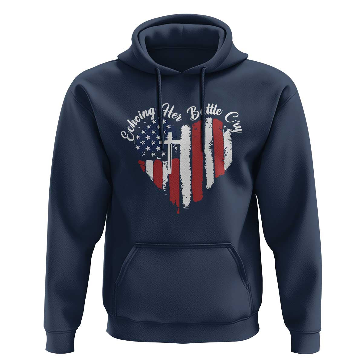 Charlie Kirk Memorial Hoodie Battle Cry Erika Kirk Christian USA Flag Cross - Wonder Print Shop