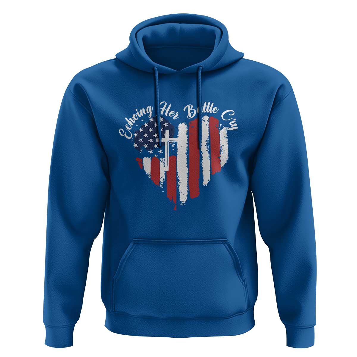 Charlie Kirk Memorial Hoodie Battle Cry Erika Kirk Christian USA Flag Cross - Wonder Print Shop