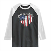 Charlie Kirk Memorial Raglan Shirt Battle Cry Erika Kirk Christian USA Flag Cross - Wonder Print Shop