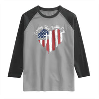 Charlie Kirk Memorial Raglan Shirt Battle Cry Erika Kirk Christian USA Flag Cross - Wonder Print Shop