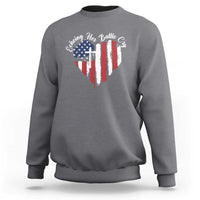 Charlie Kirk Memorial Sweatshirt Battle Cry Erika Kirk Christian USA Flag Cross - Wonder Print Shop