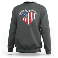 Charlie Kirk Memorial Sweatshirt Battle Cry Erika Kirk Christian USA Flag Cross - Wonder Print Shop