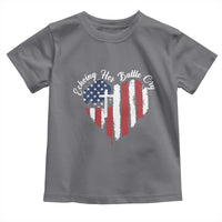 Charlie Kirk Memorial Toddler T Shirt Battle Cry Erika Kirk Christian USA Flag Cross - Wonder Print Shop