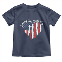 Charlie Kirk Memorial Toddler T Shirt Battle Cry Erika Kirk Christian USA Flag Cross - Wonder Print Shop