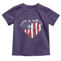 Charlie Kirk Memorial Toddler T Shirt Battle Cry Erika Kirk Christian USA Flag Cross - Wonder Print Shop