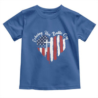 Charlie Kirk Memorial Toddler T Shirt Battle Cry Erika Kirk Christian USA Flag Cross - Wonder Print Shop