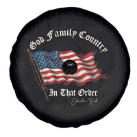 God Family Country In That Order Spare Tire Cover Charlie Kirk Patriotic Christian Vintage USA Flag - Wonder Print Shop