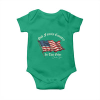 God Family Country In That Order Baby Onesie Charlie Kirk Patriotic Christian Vintage USA Flag - Wonder Print Shop
