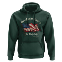 God Family Country In That Order Hoodie Charlie Kirk Patriotic Christian Vintage USA Flag - Wonder Print Shop