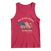 God Family Country In That Order Tank Top Charlie Kirk Patriotic Christian Vintage USA Flag - Wonder Print Shop