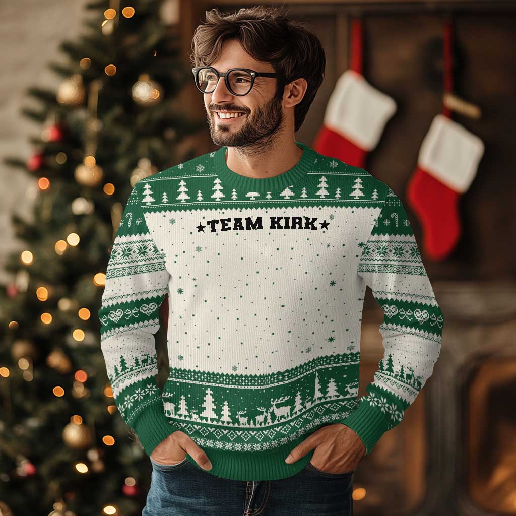 Team Kirk Ugly Christmas Sweater Last Name Funny Surname Team Kirk Family Reunion - Wonder Print Shop