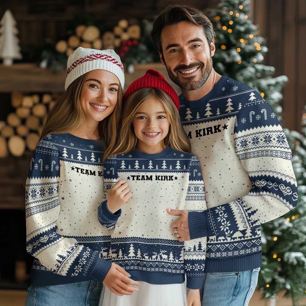Team Kirk Ugly Christmas Sweater Last Name Funny Surname Team Kirk Family Reunion - Wonder Print Shop