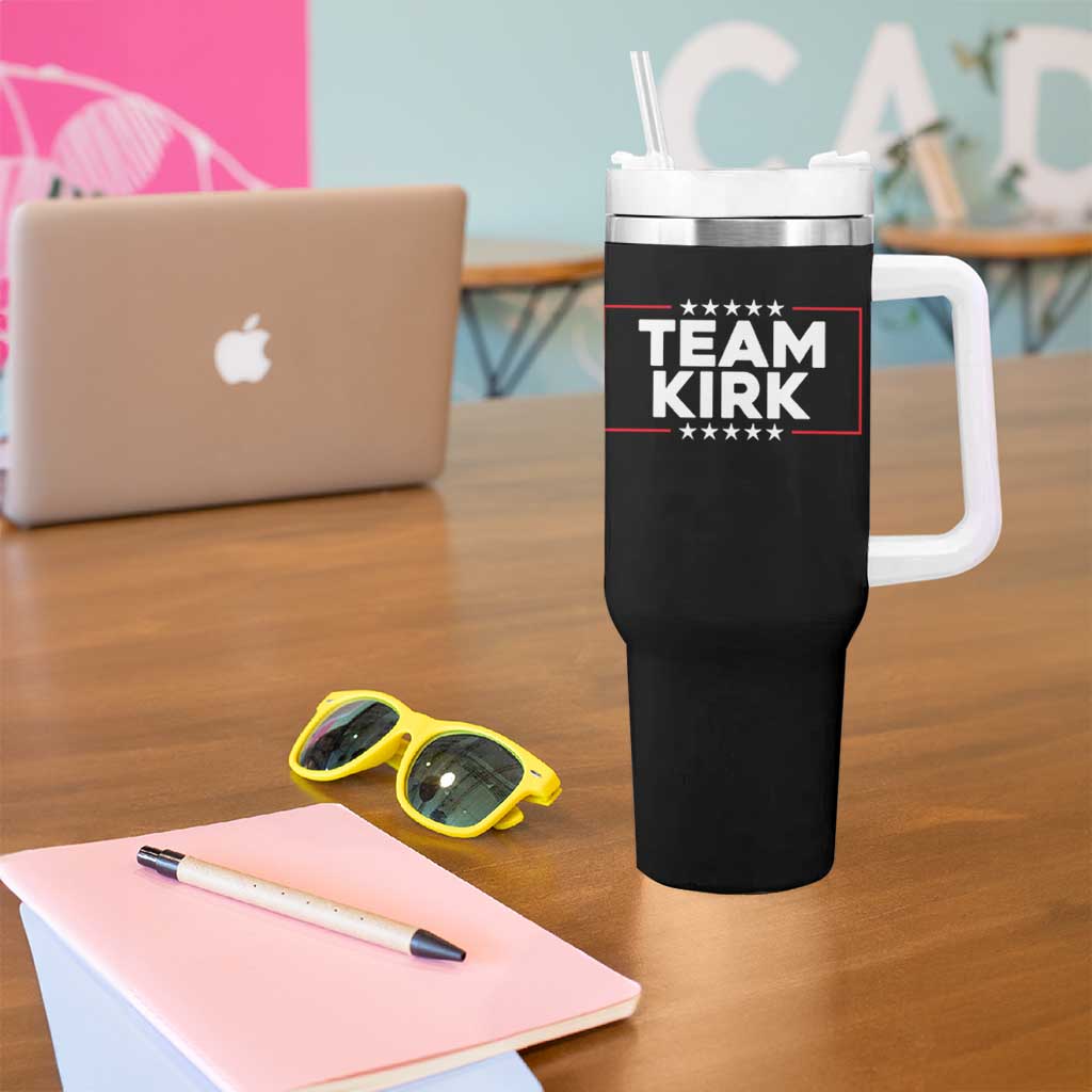 Team Kirk Tumbler With Handle Last Name Kirk Family Name Matching Member Surname - Wonder Print Shop
