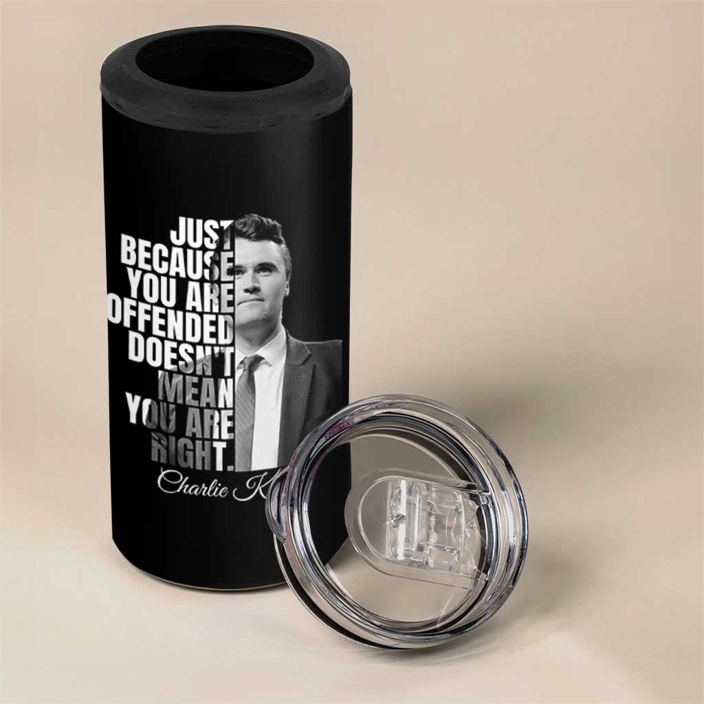 Charlie Kirk 4 in 1 Can Cooler Tumbler Free Speech Memorial Tribute - Wonder Print Shop