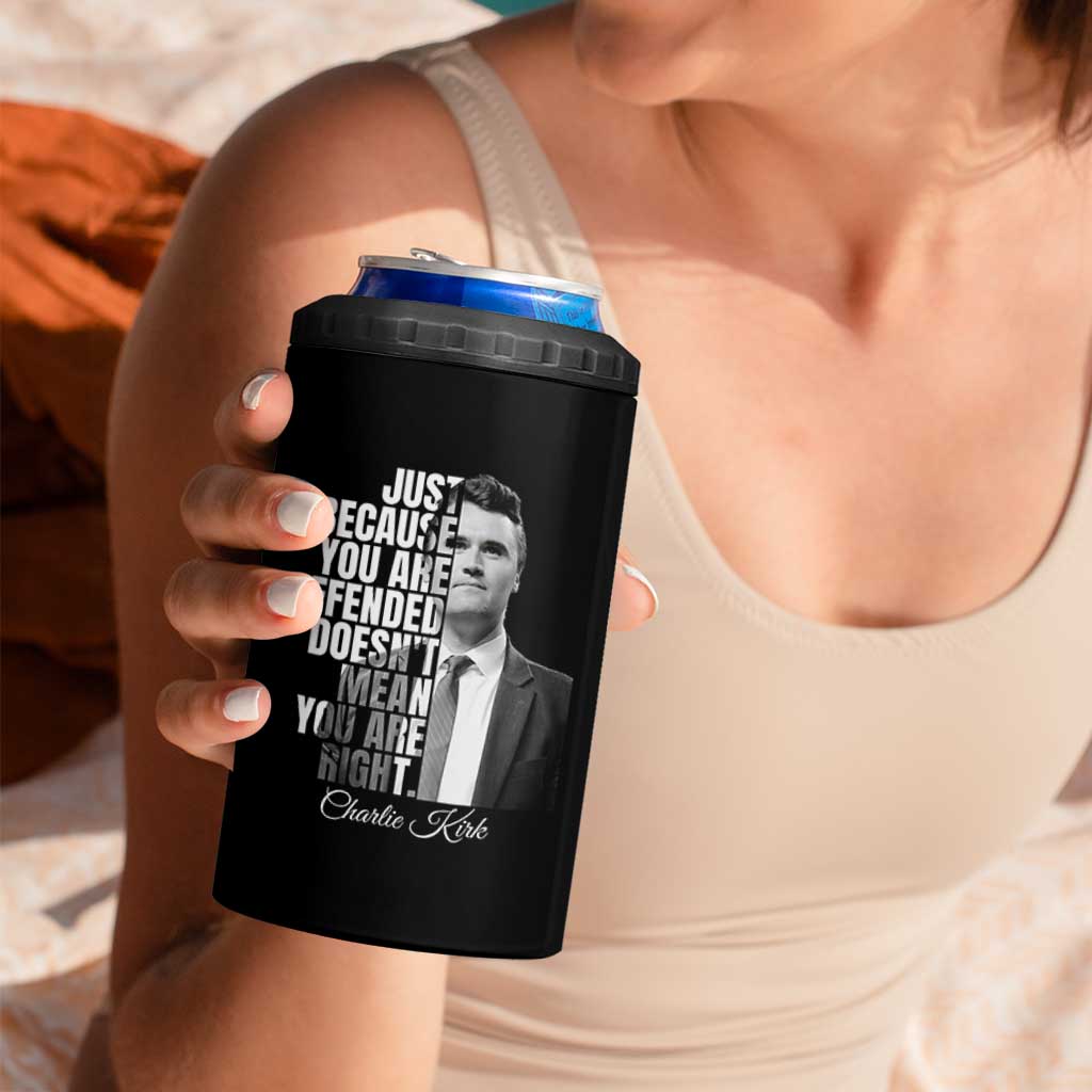 Charlie Kirk 4 in 1 Can Cooler Tumbler Free Speech Memorial Tribute - Wonder Print Shop
