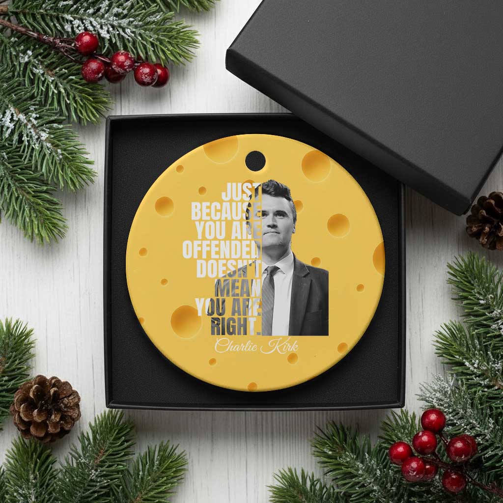 Charlie Kirk Ceramic Ornament Free Speech Memorial Tribute - Wonder Print Shop