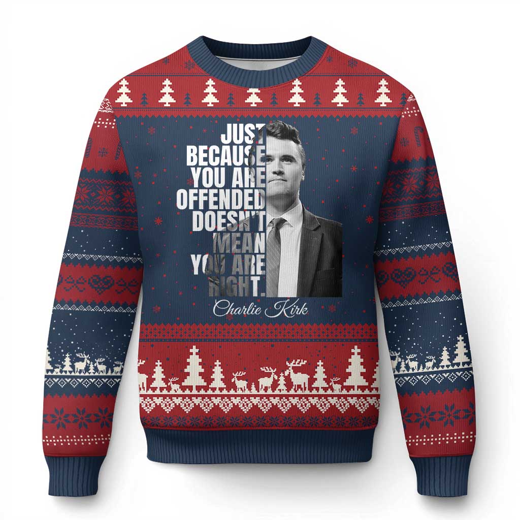 Charlie Kirk Ugly Christmas Sweater Free Speech Memorial Tribute - Wonder Print Shop
