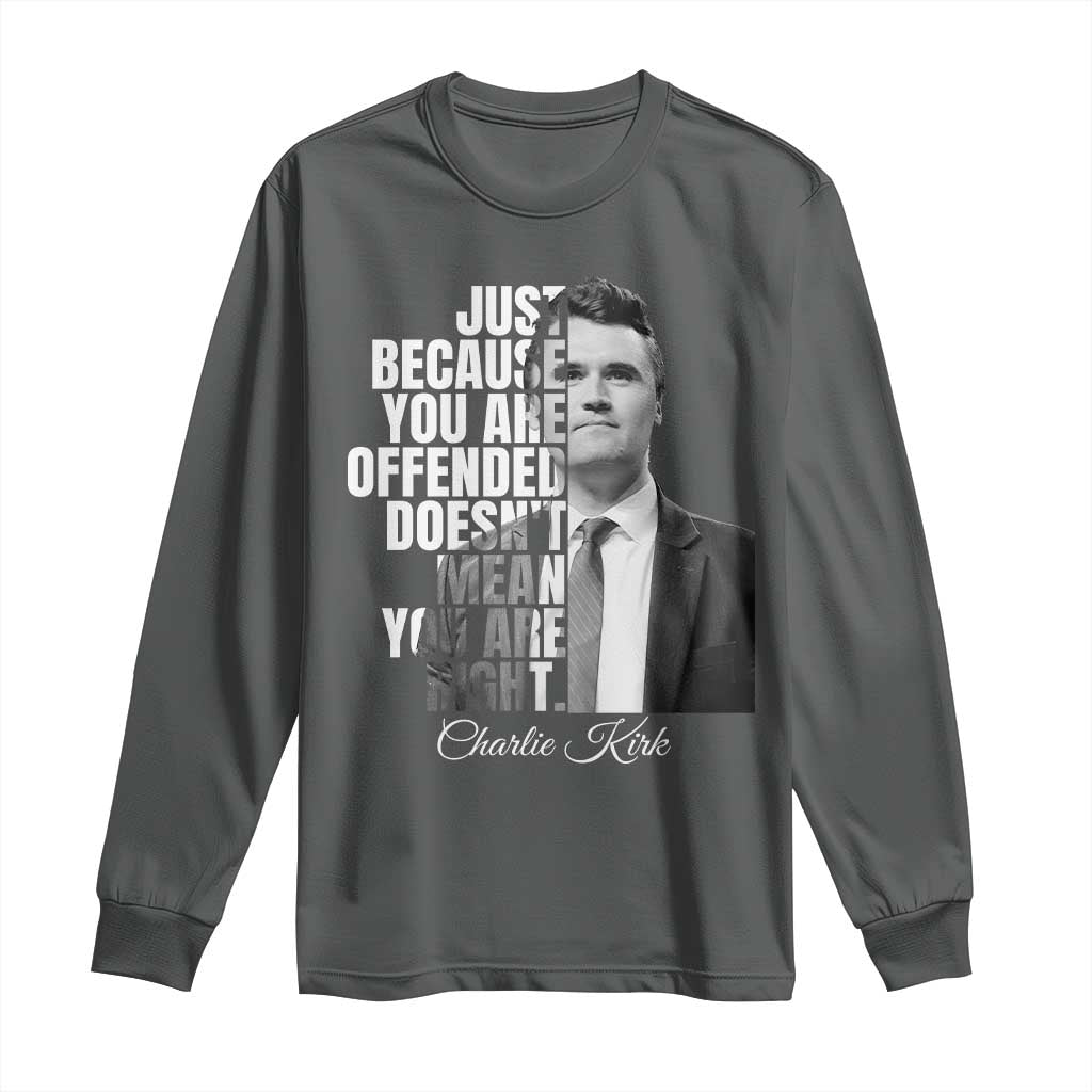 Charlie Kirk Long Sleeve Shirt Free Speech Memorial Tribute - Wonder Print Shop