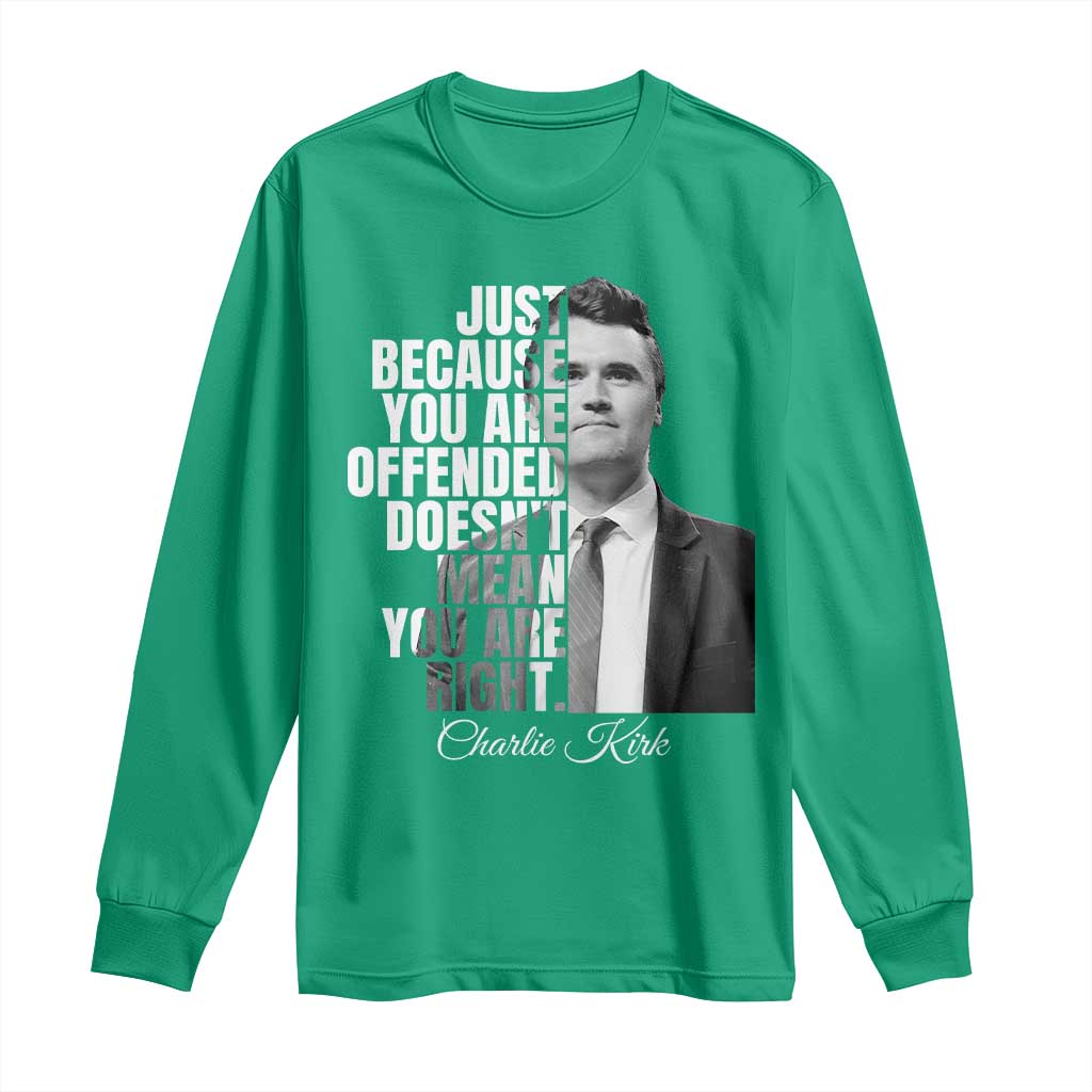Charlie Kirk Long Sleeve Shirt Free Speech Memorial Tribute - Wonder Print Shop
