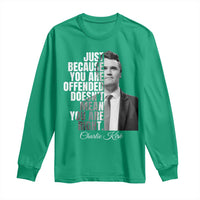 Charlie Kirk Long Sleeve Shirt Free Speech Memorial Tribute - Wonder Print Shop