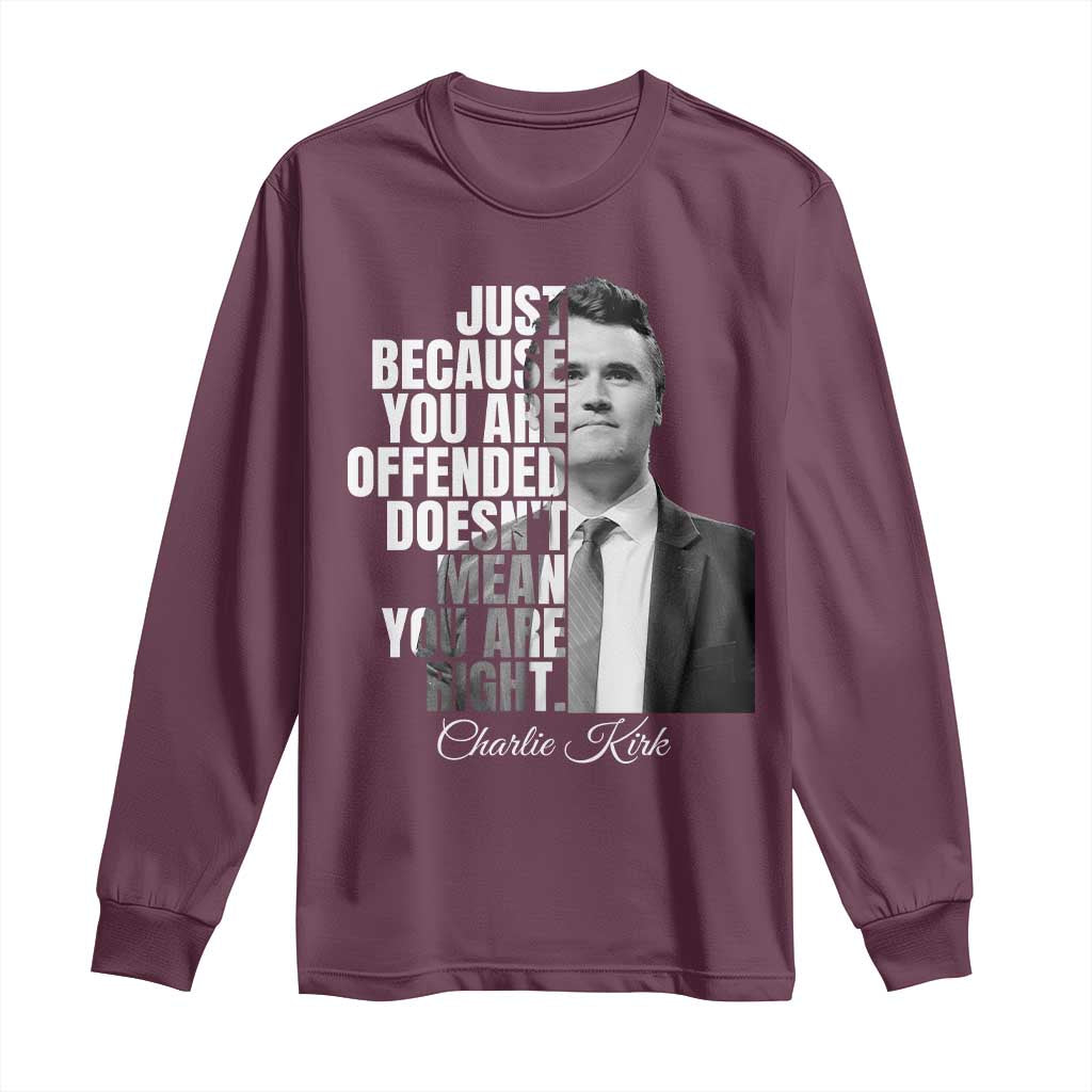 Charlie Kirk Long Sleeve Shirt Free Speech Memorial Tribute - Wonder Print Shop