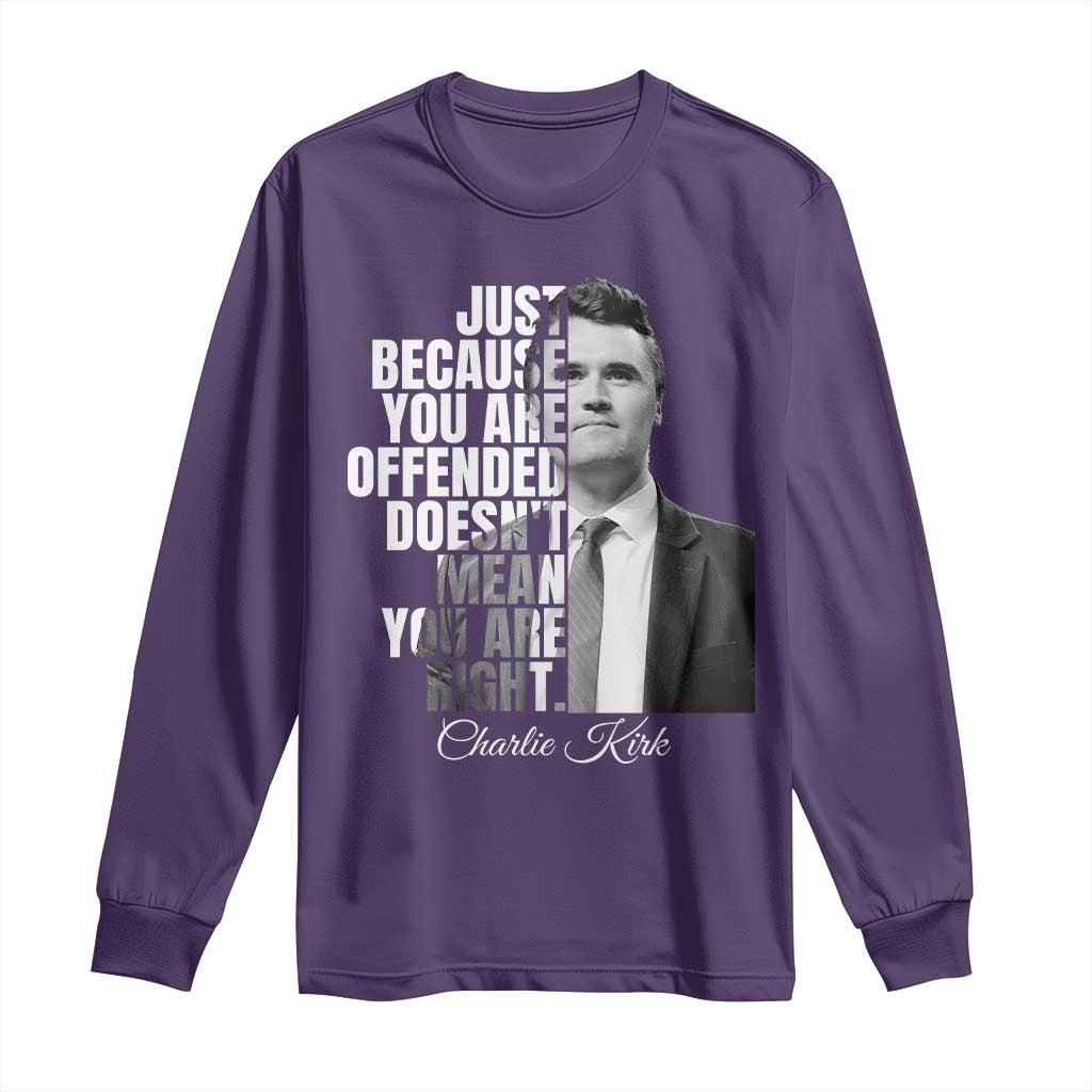 Charlie Kirk Long Sleeve Shirt Free Speech Memorial Tribute - Wonder Print Shop