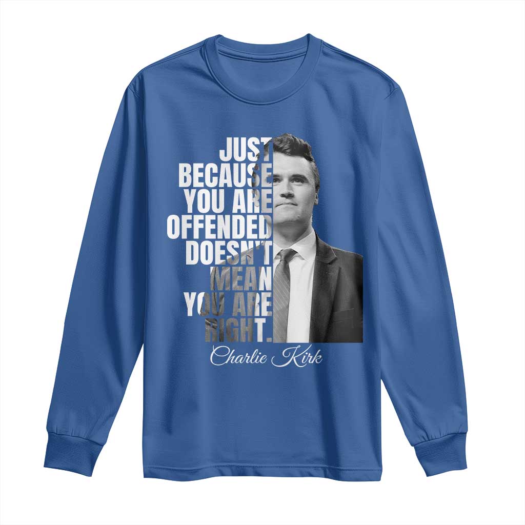 Charlie Kirk Long Sleeve Shirt Free Speech Memorial Tribute - Wonder Print Shop