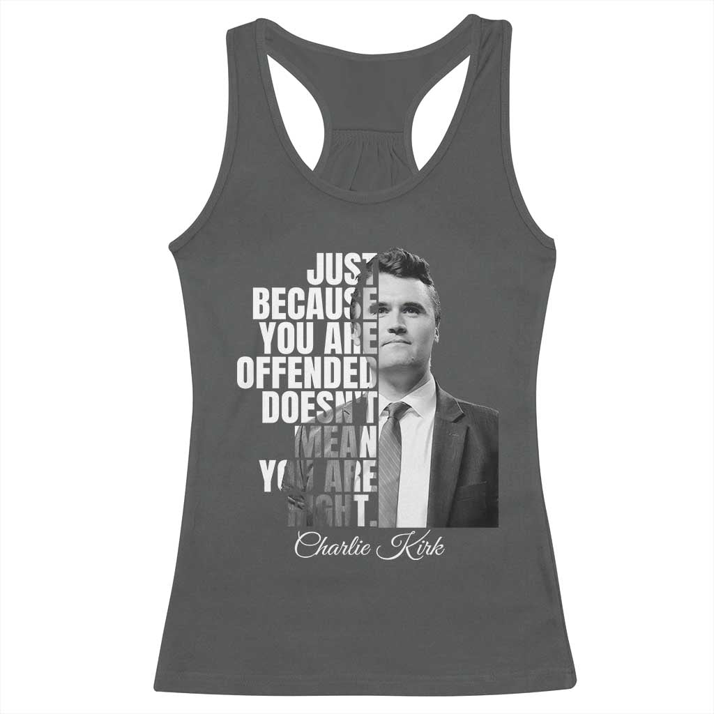 Charlie Kirk Racerback Tank Top Free Speech Memorial Tribute - Wonder Print Shop