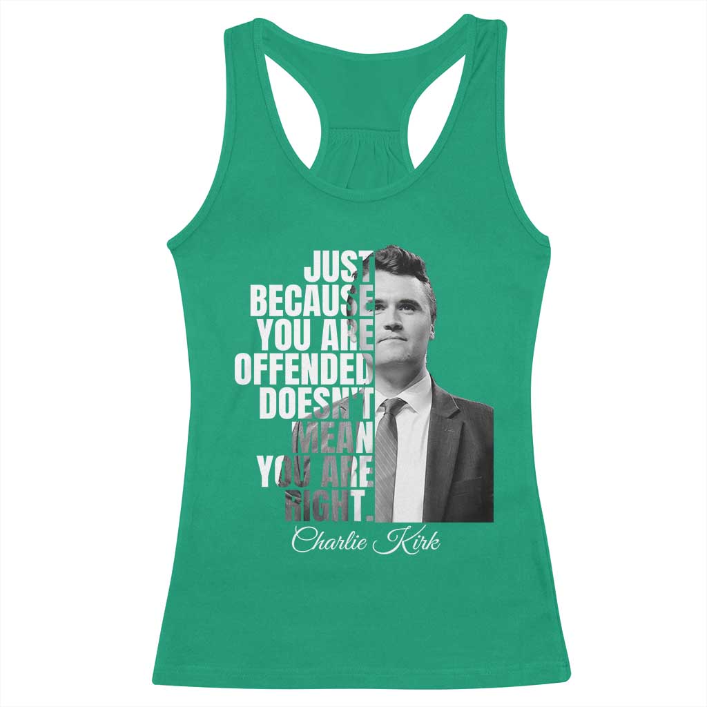 Charlie Kirk Racerback Tank Top Free Speech Memorial Tribute - Wonder Print Shop