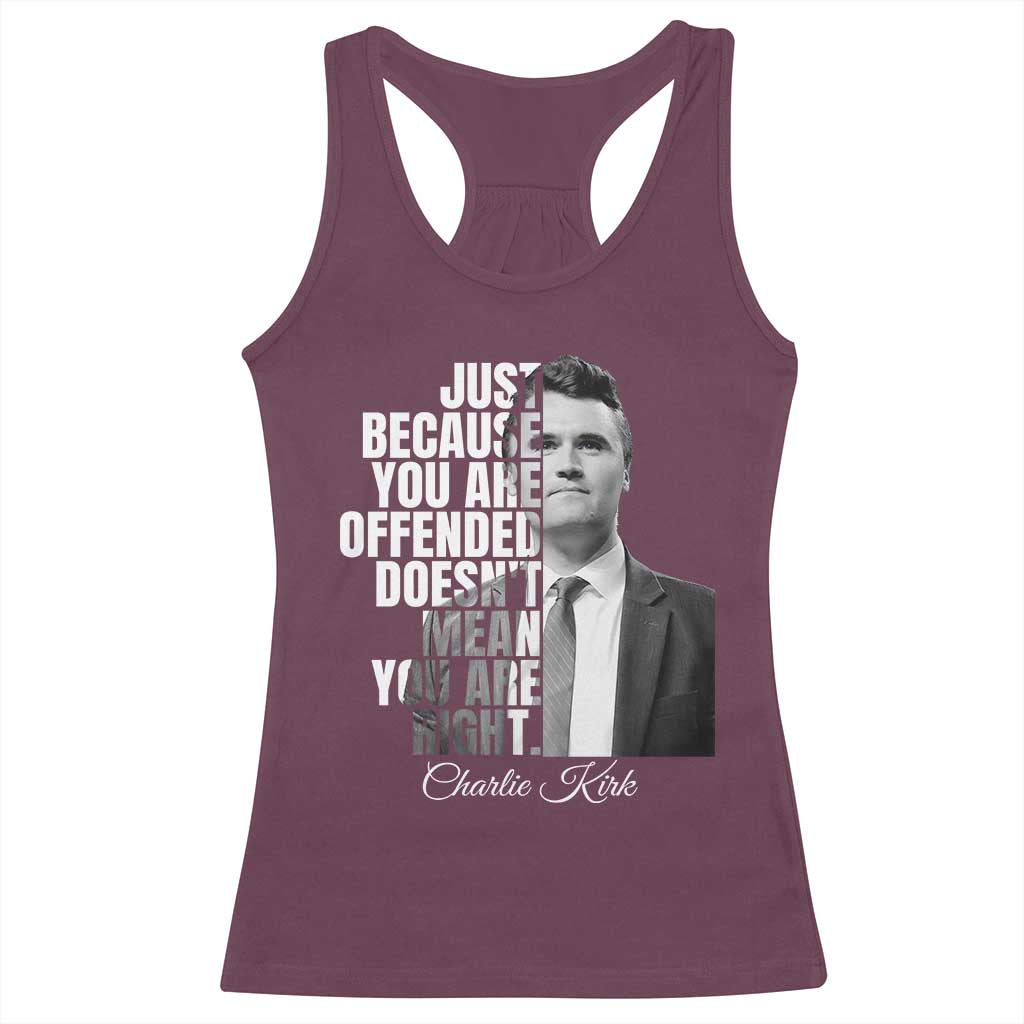 Charlie Kirk Racerback Tank Top Free Speech Memorial Tribute - Wonder Print Shop