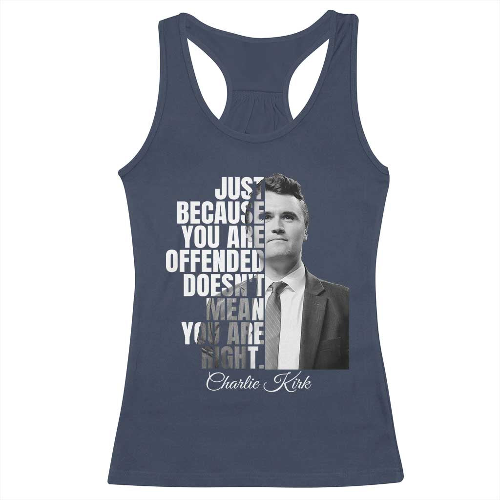 Charlie Kirk Racerback Tank Top Free Speech Memorial Tribute - Wonder Print Shop