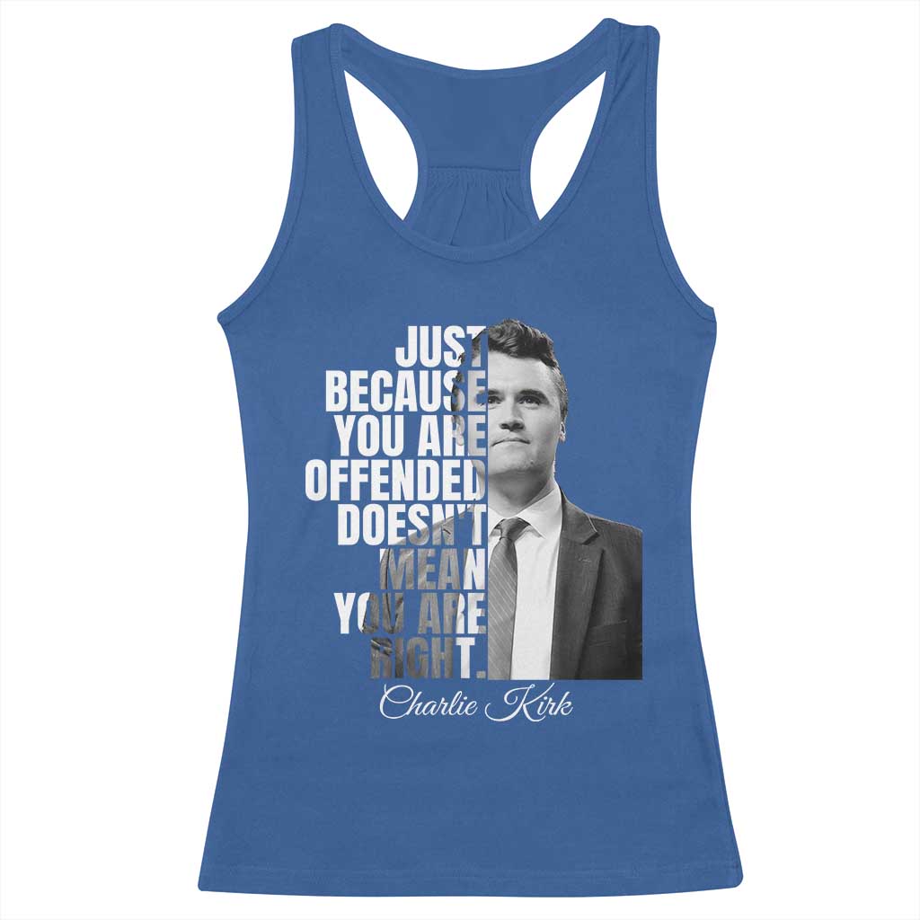 Charlie Kirk Racerback Tank Top Free Speech Memorial Tribute - Wonder Print Shop