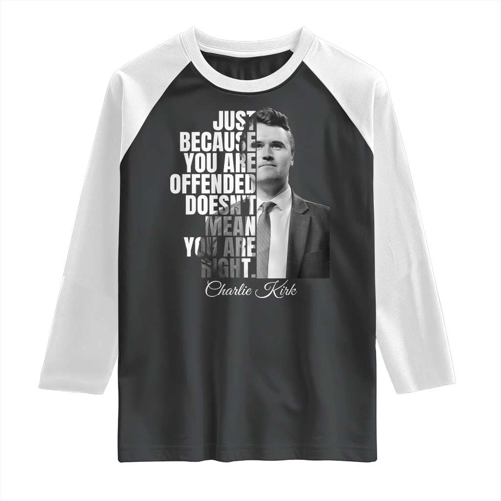 Charlie Kirk Raglan Shirt Free Speech Memorial Tribute - Wonder Print Shop