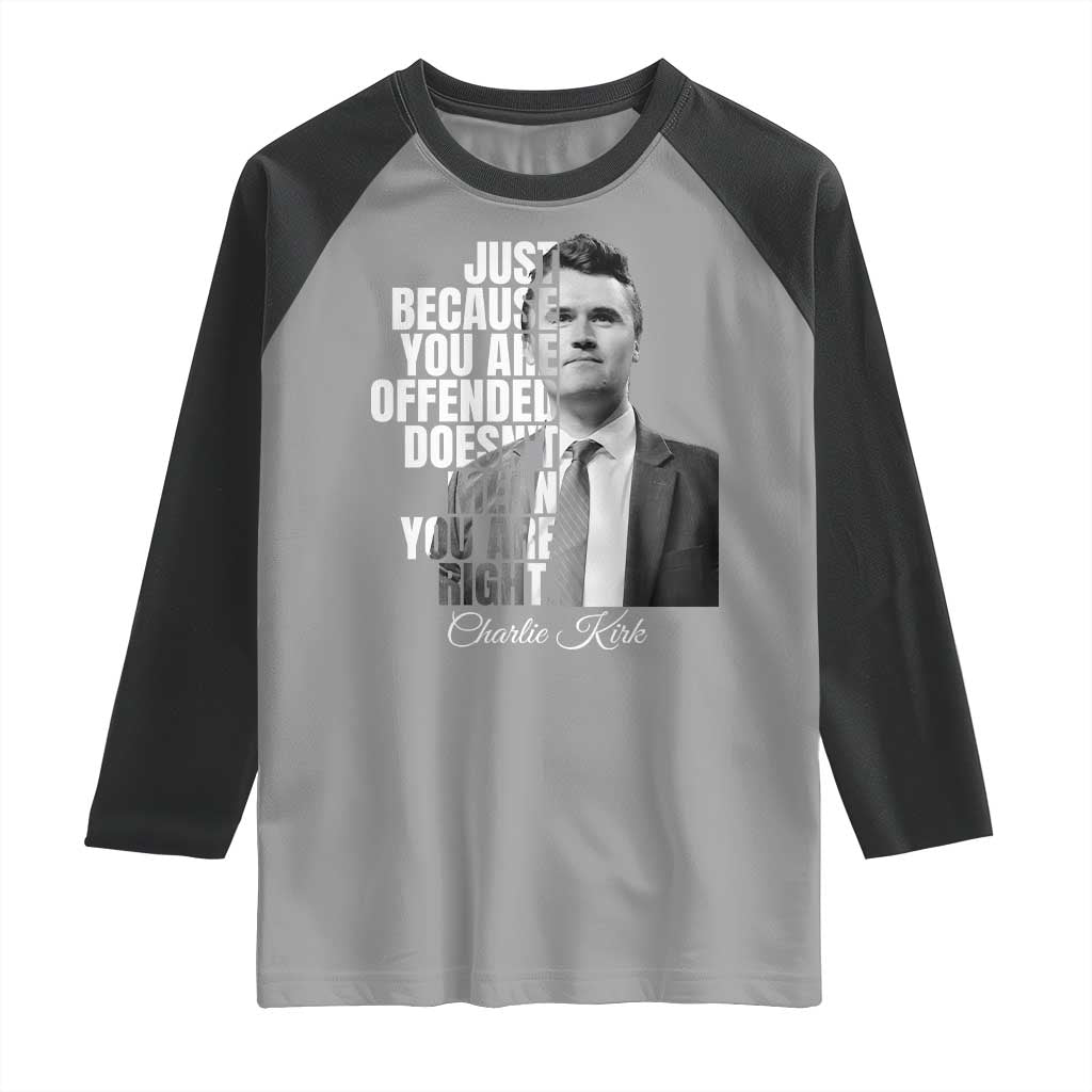 Charlie Kirk Raglan Shirt Free Speech Memorial Tribute - Wonder Print Shop