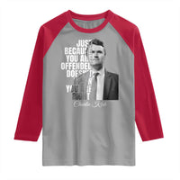 Charlie Kirk Raglan Shirt Free Speech Memorial Tribute - Wonder Print Shop