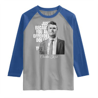 Charlie Kirk Raglan Shirt Free Speech Memorial Tribute - Wonder Print Shop