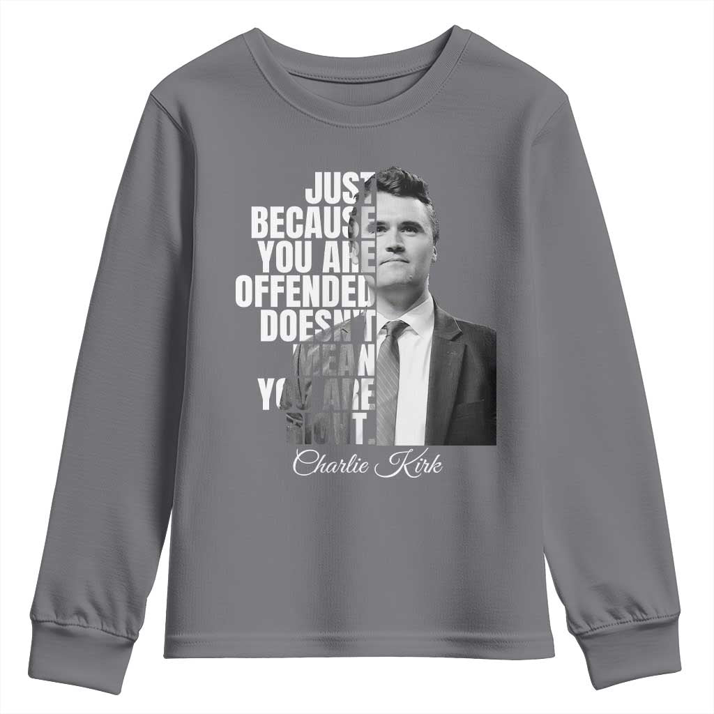 Charlie Kirk Youth Sweatshirt Free Speech Memorial Tribute - Wonder Print Shop