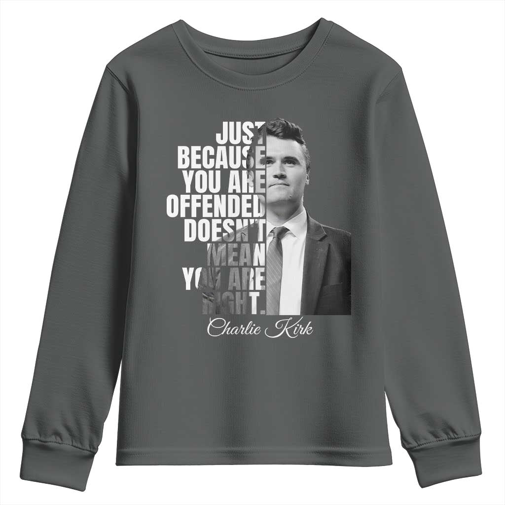 Charlie Kirk Youth Sweatshirt Free Speech Memorial Tribute - Wonder Print Shop