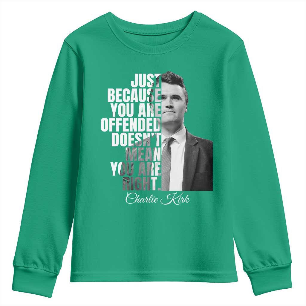 Charlie Kirk Youth Sweatshirt Free Speech Memorial Tribute - Wonder Print Shop
