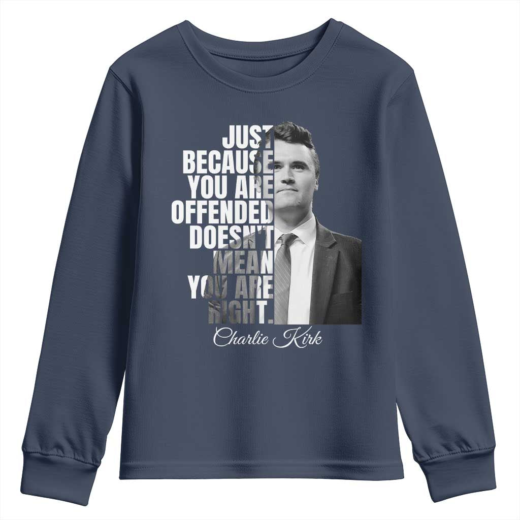 Charlie Kirk Youth Sweatshirt Free Speech Memorial Tribute - Wonder Print Shop