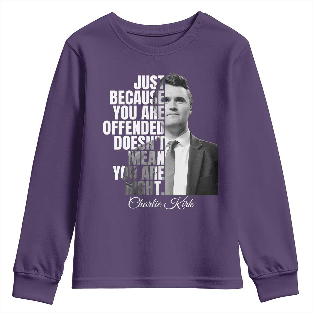 Charlie Kirk Youth Sweatshirt Free Speech Memorial Tribute - Wonder Print Shop