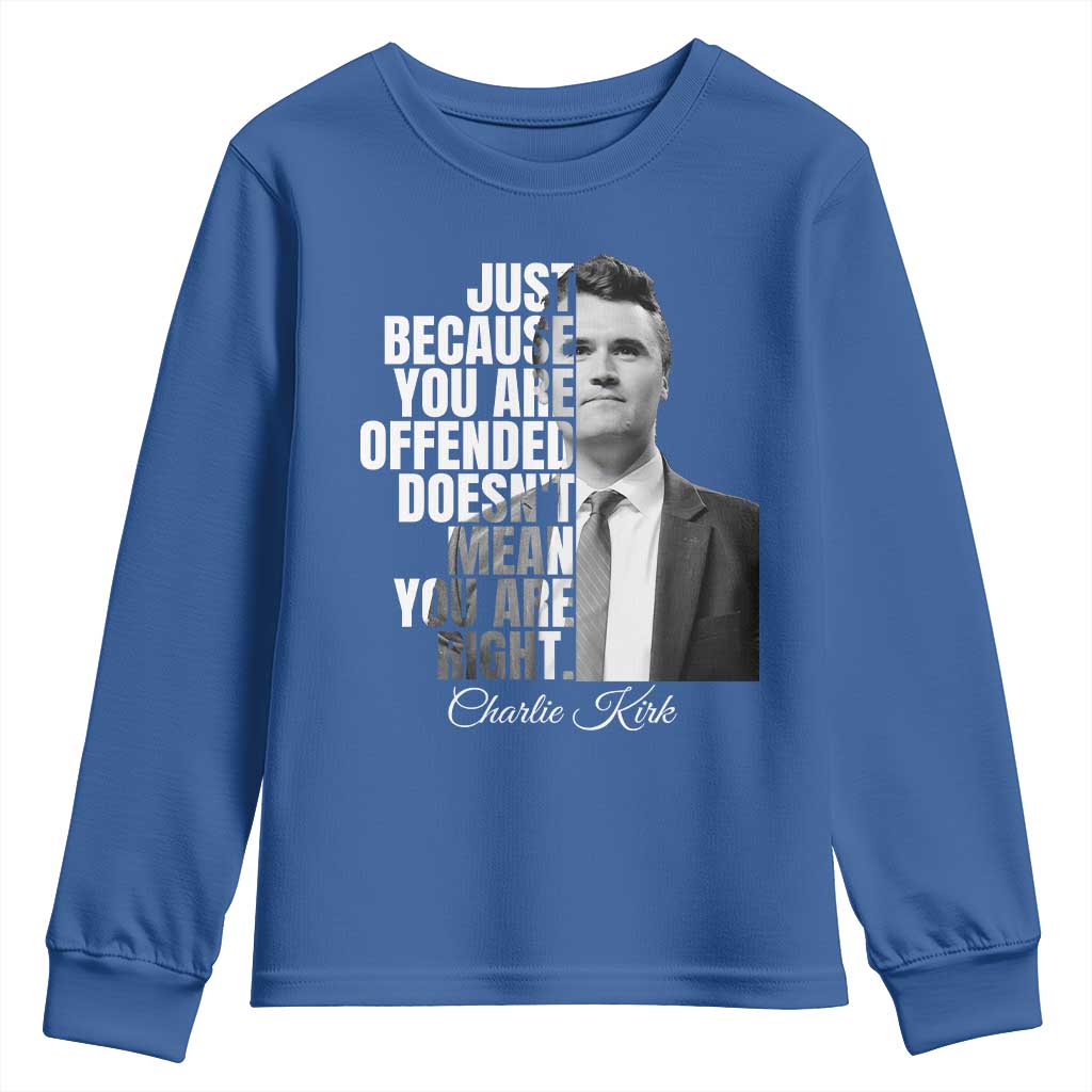 Charlie Kirk Youth Sweatshirt Free Speech Memorial Tribute - Wonder Print Shop