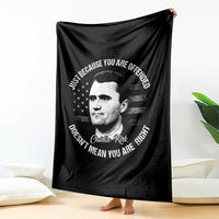 Charlie Kirk Throw Blanket Free Speech Retro USA Flag - Wonder Print Shop