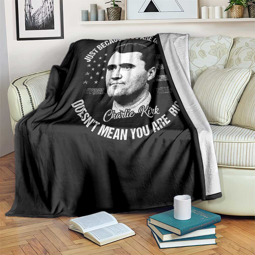 Charlie Kirk Throw Blanket Free Speech Retro USA Flag - Wonder Print Shop