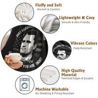 Charlie Kirk Throw Blanket Free Speech Retro USA Flag - Wonder Print Shop