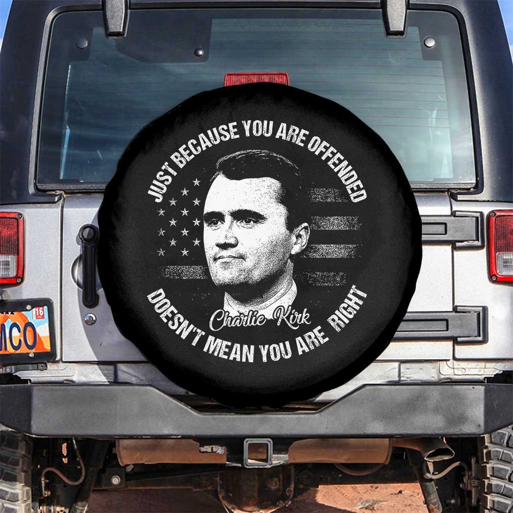 Charlie Kirk Spare Tire Cover Free Speech Retro USA Flag - Wonder Print Shop