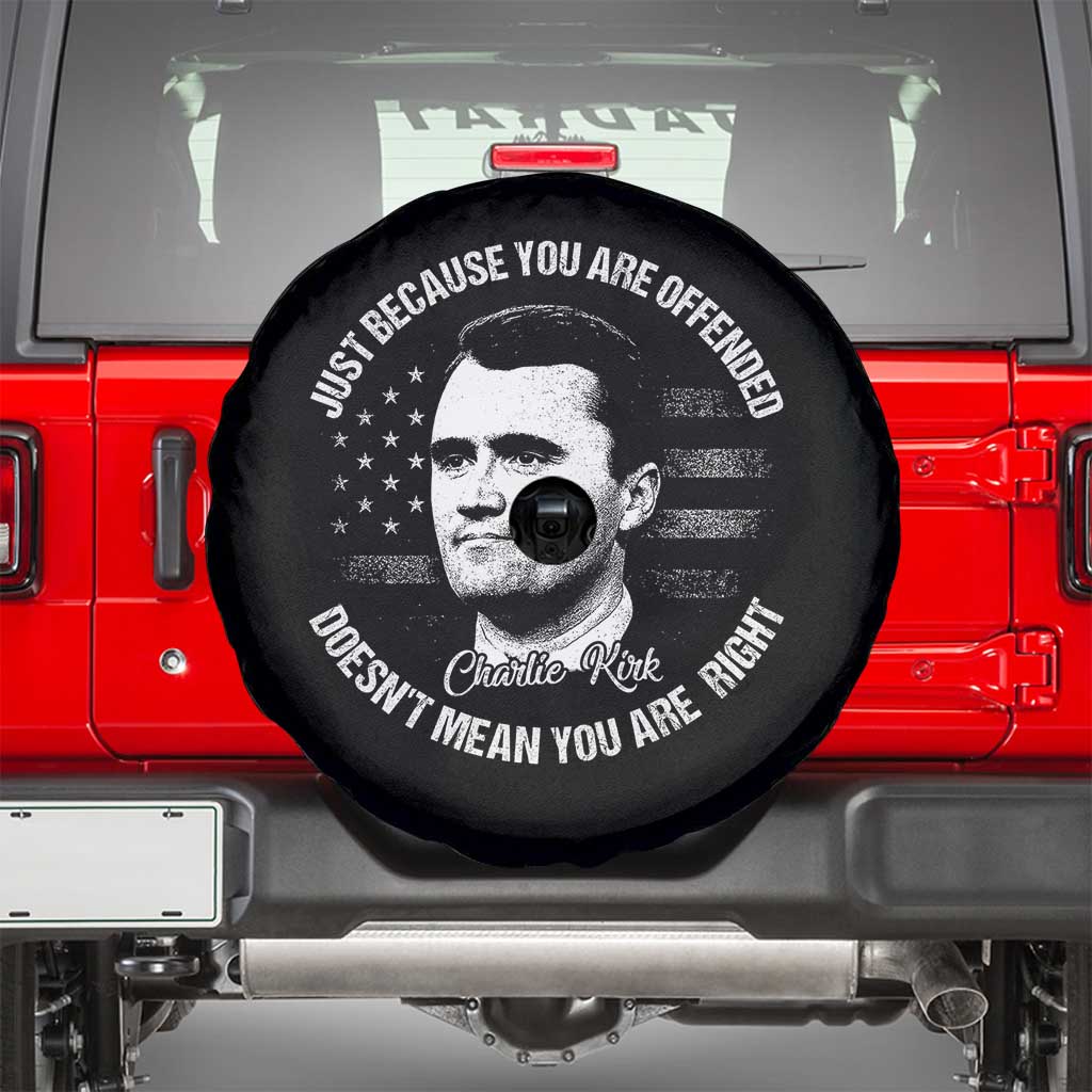 Charlie Kirk Spare Tire Cover Free Speech Retro USA Flag - Wonder Print Shop