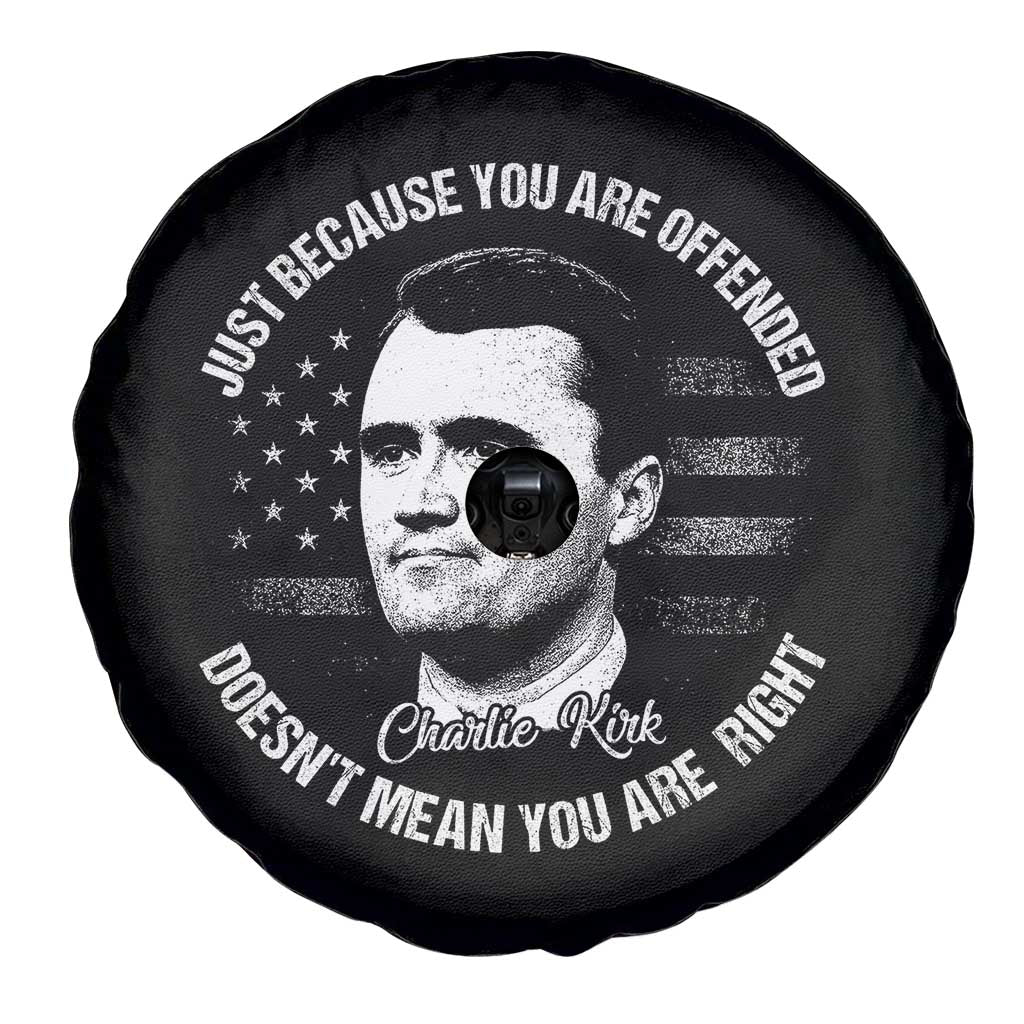 Charlie Kirk Spare Tire Cover Free Speech Retro USA Flag - Wonder Print Shop